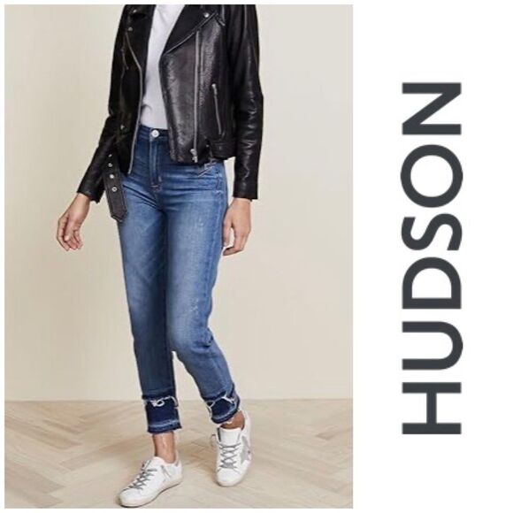 HUDSON - NWT L Sz 25 - Zoeey Straight-Leg Double Step Cropped Jean -Social Grace - Picture 1 of 16